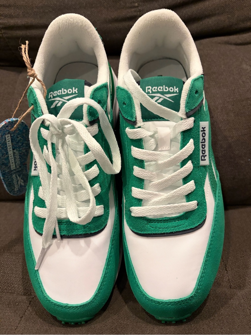 Reebok Green & White Retro-Style Sneakers